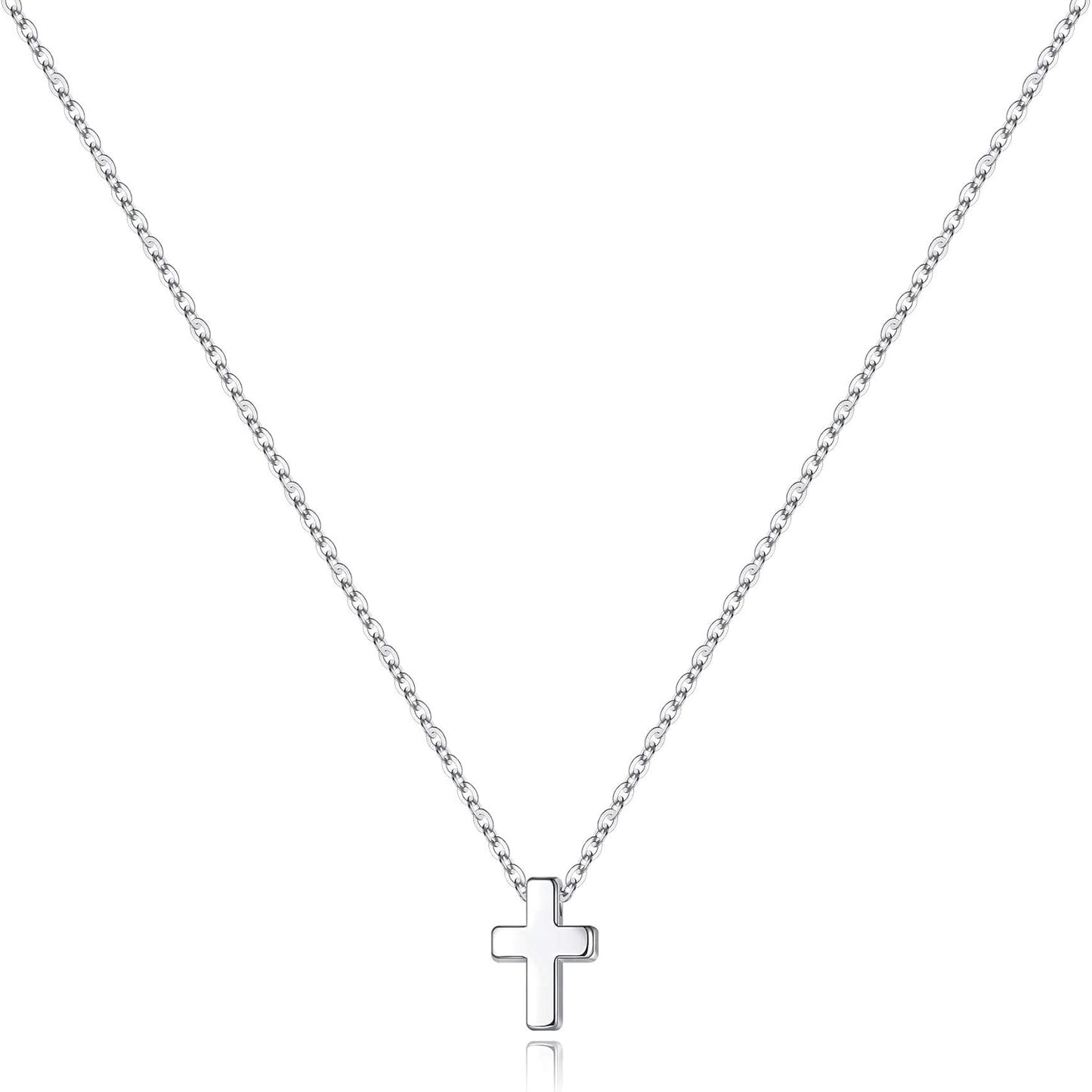 Cross Necklace for Women Girls, Dainty Gold Plated Cross Pendant Necklace Sideways Cross Choker Layered Cross Necklace for Women Girls